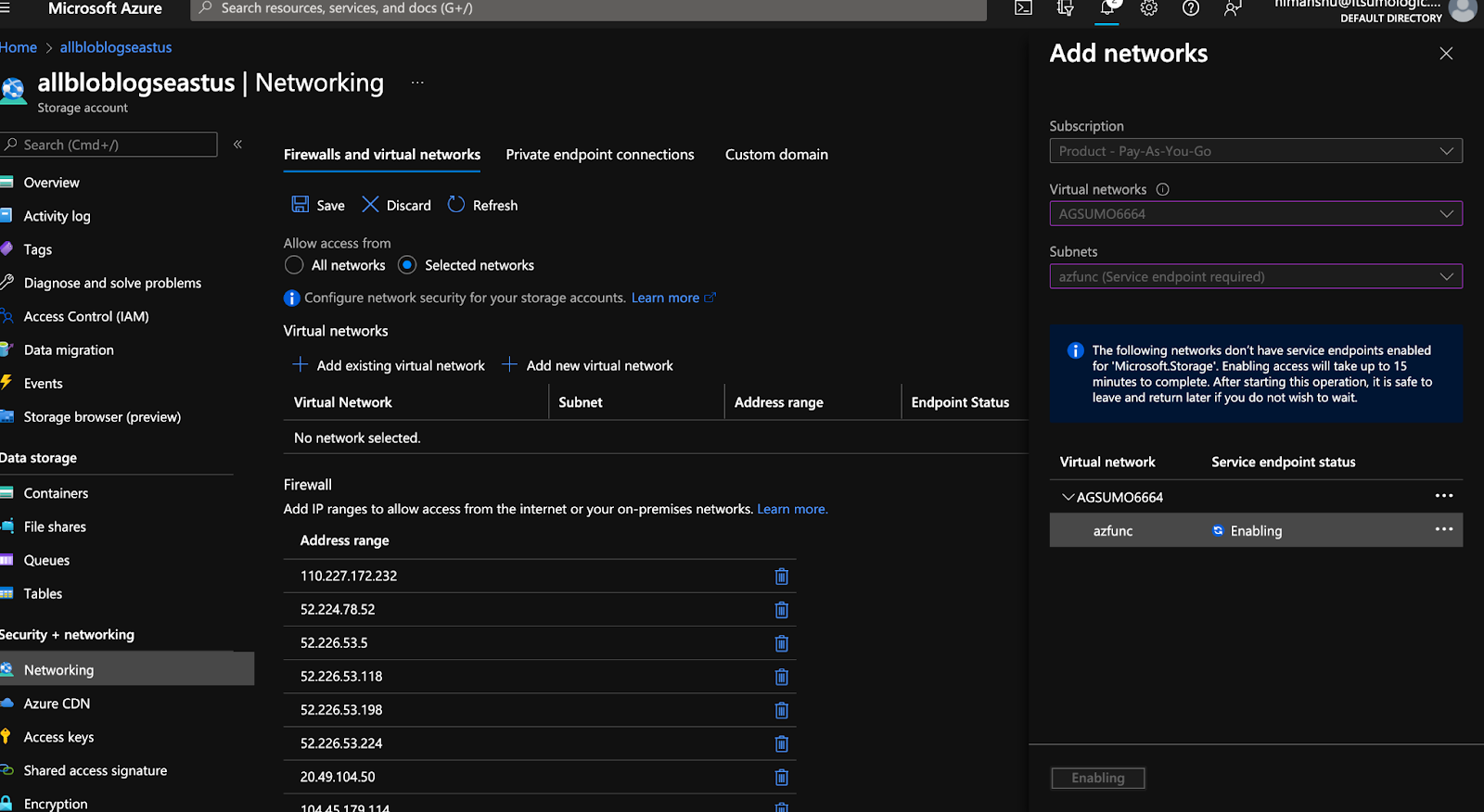 Azure Bl/ob storage account