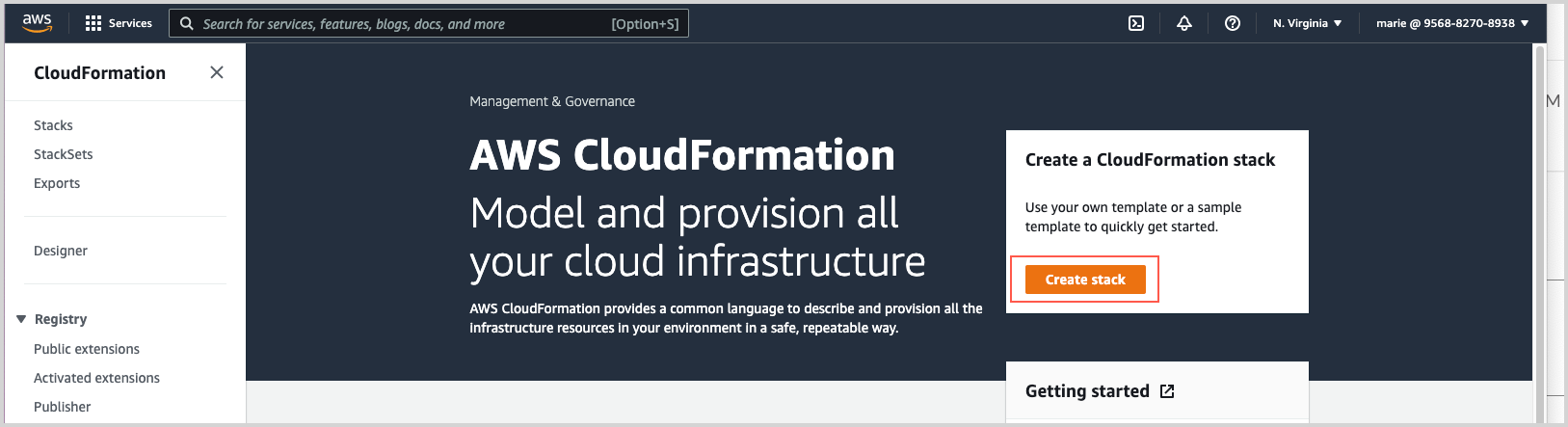 AWS CloudFormation interface