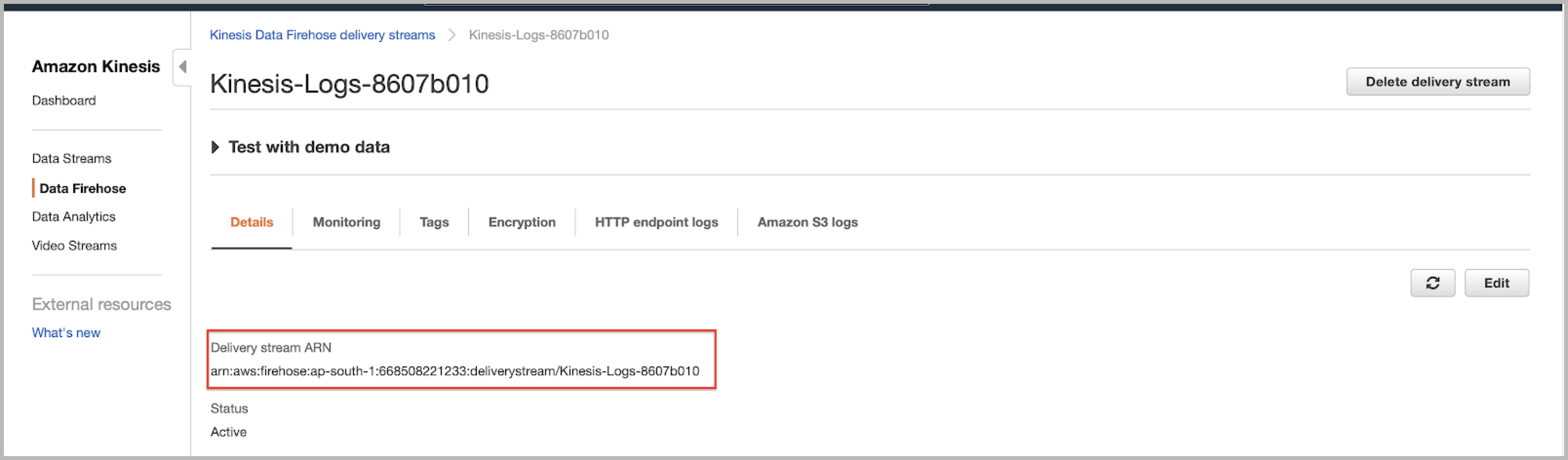 Delivery ARN parameter