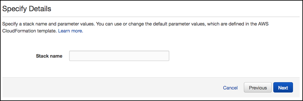 Specify details no params