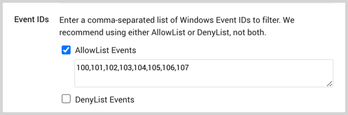 Windows event ID filter example