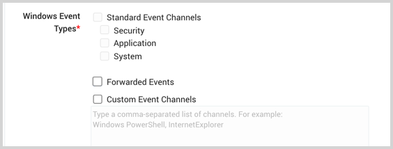 Windows events types