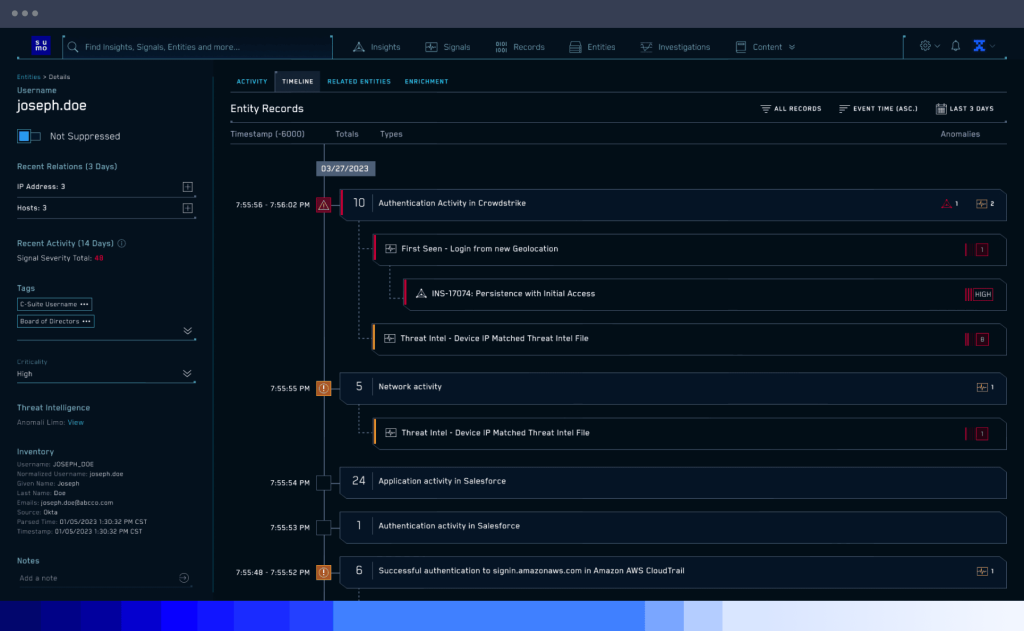 Cloud SIEM 3 Benutzer- und Entitätsverhalten