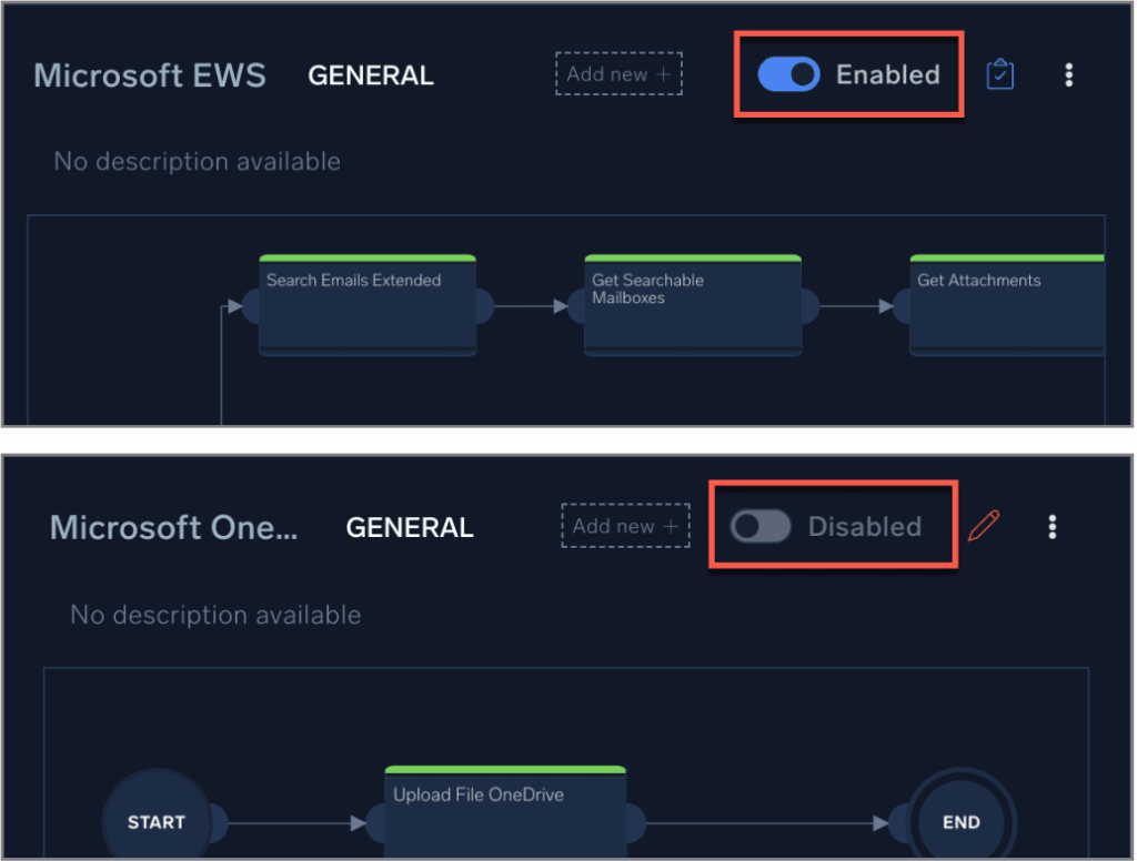 whatsnew playbook enable disable