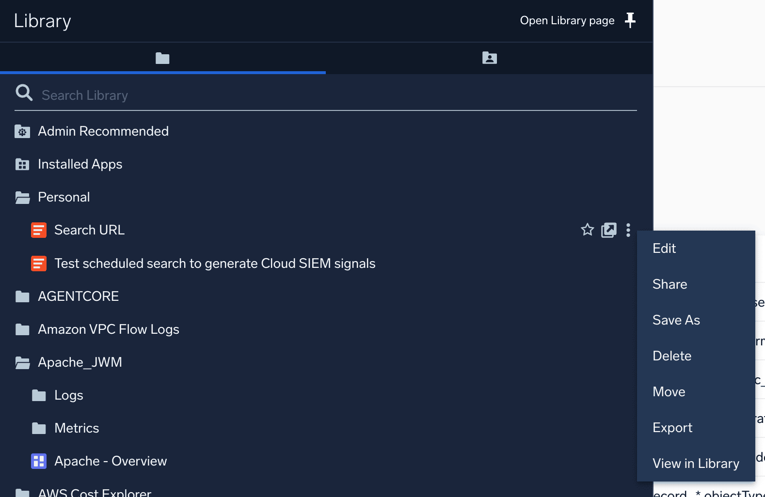 Content item actions in nav for new UI