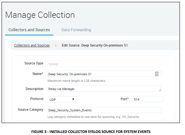 installed collector syslog source