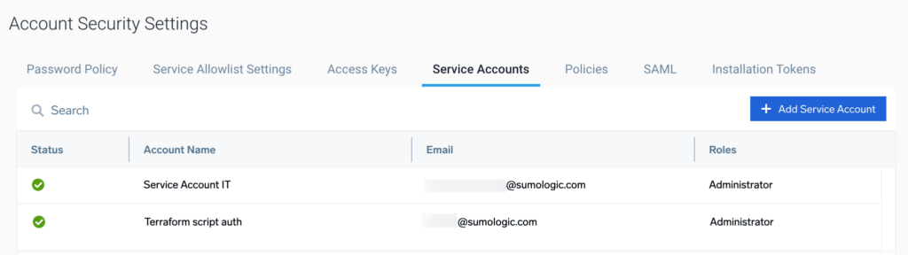 New Features 1 Service Accounts