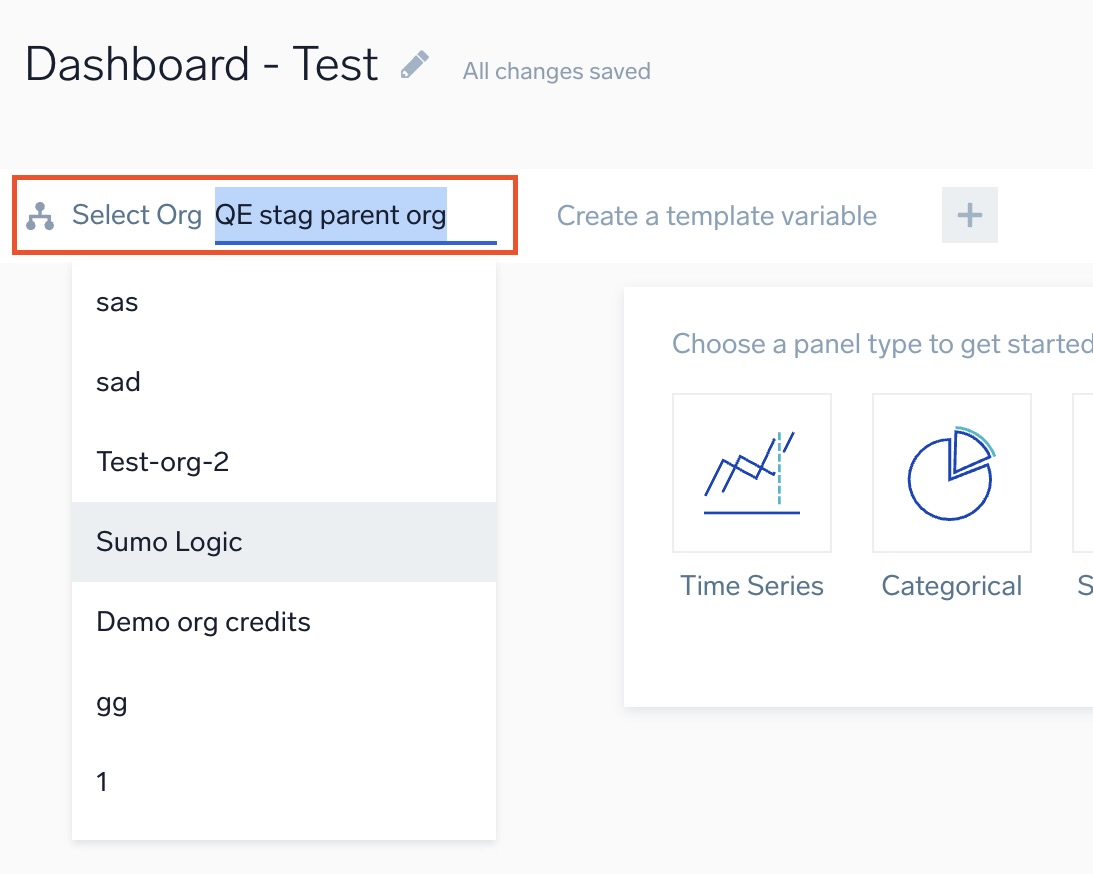 dashboard Child Org Search and Dashboard Platform