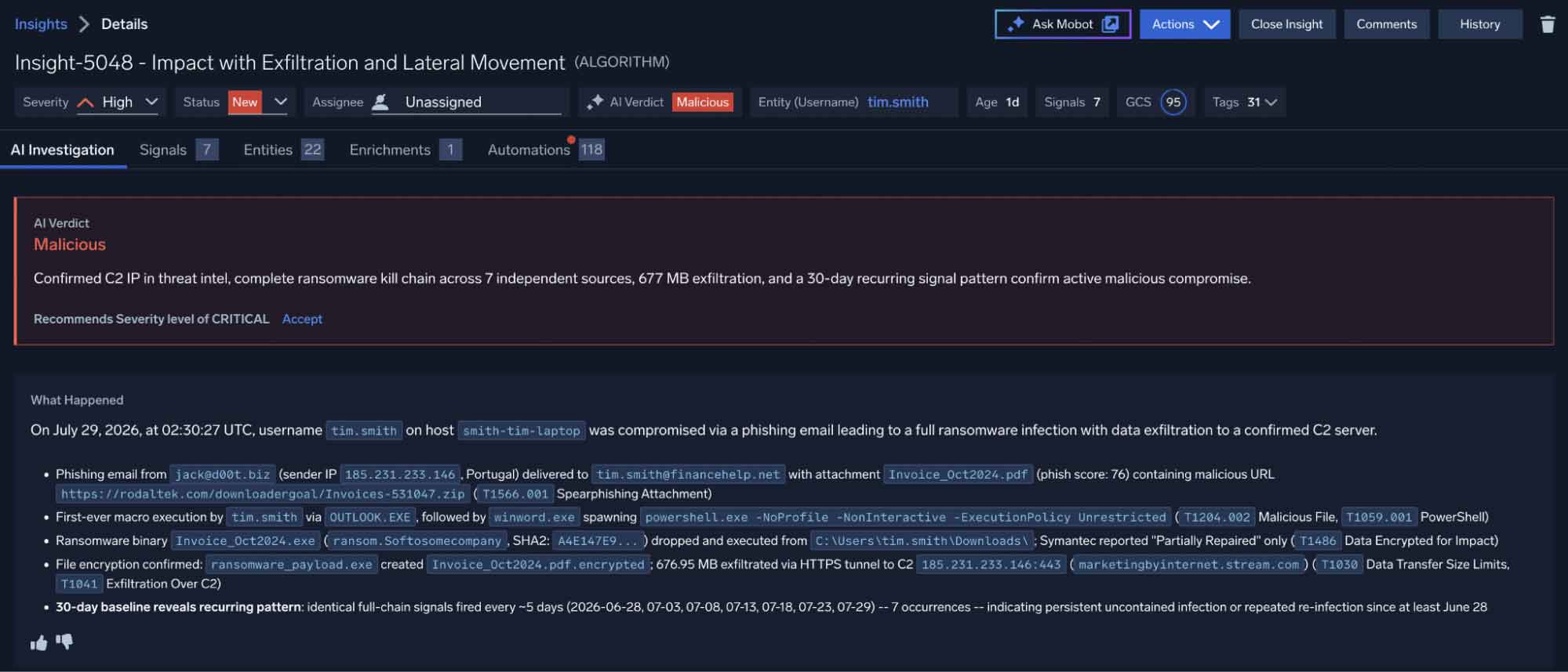 AI Capabilities 2 dashboard Security operations