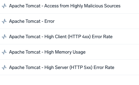 Apache Tomcat App for Sumo Logic 7 dashboard Tomcat Alerts