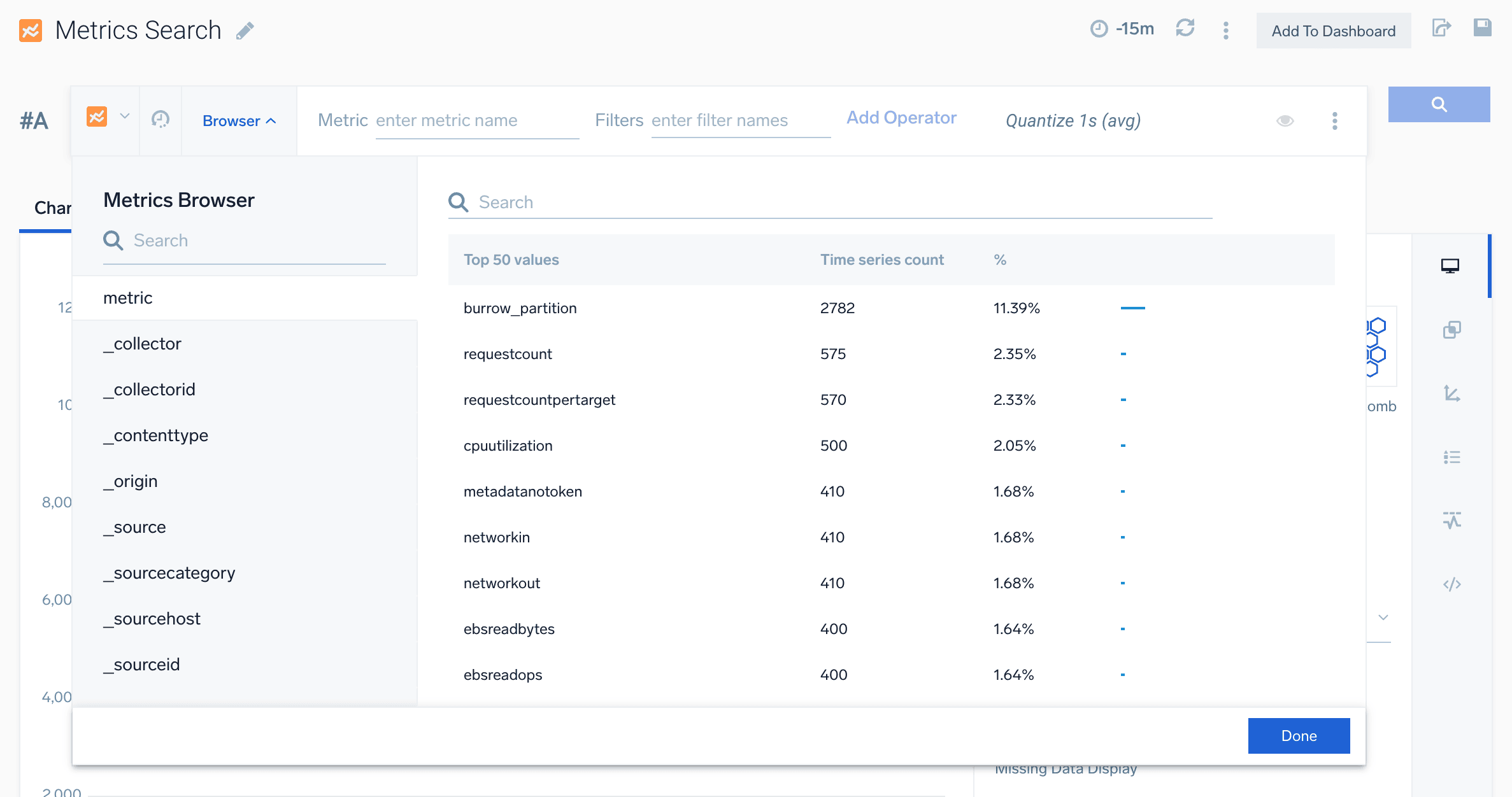 New Features 1 metrics browser dropdown 1