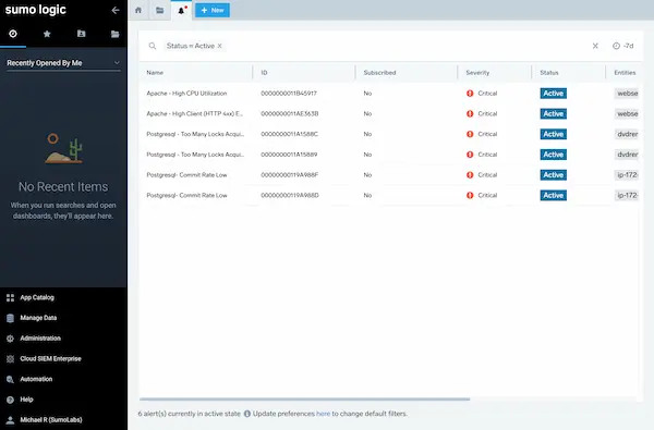 sl demo logs monitoring troubleshooting
