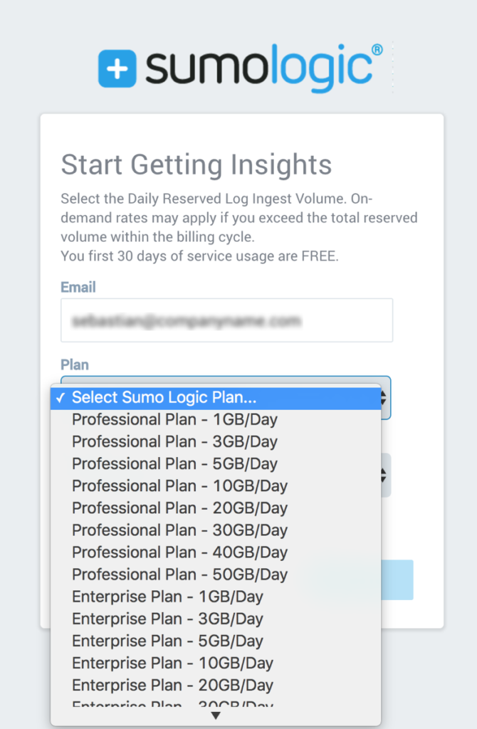 sumo-logic-aws-marketplace-data-ingest-plans