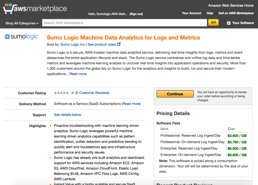 sumo-logic-page-aws-markeplace