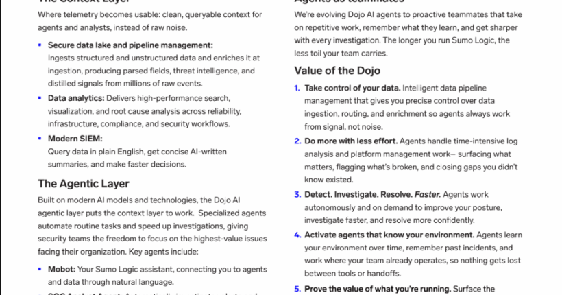 Sumo Logic’s Dojo AI powers intelligent operations