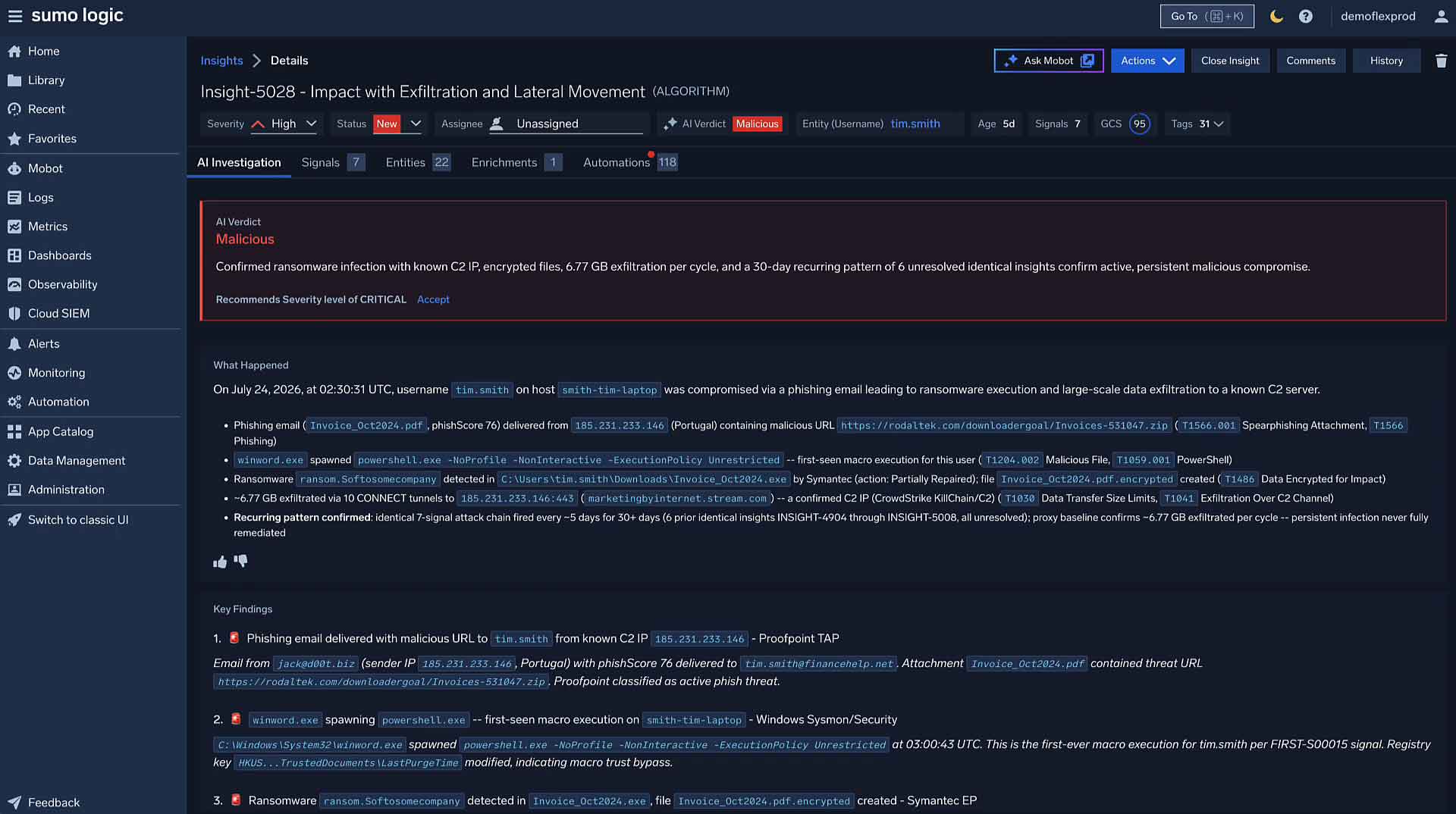 Mobot: Sumo Logic’s natural language AI for SOC investigations