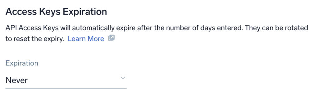New Features 3 whatsnew access key expiration policy