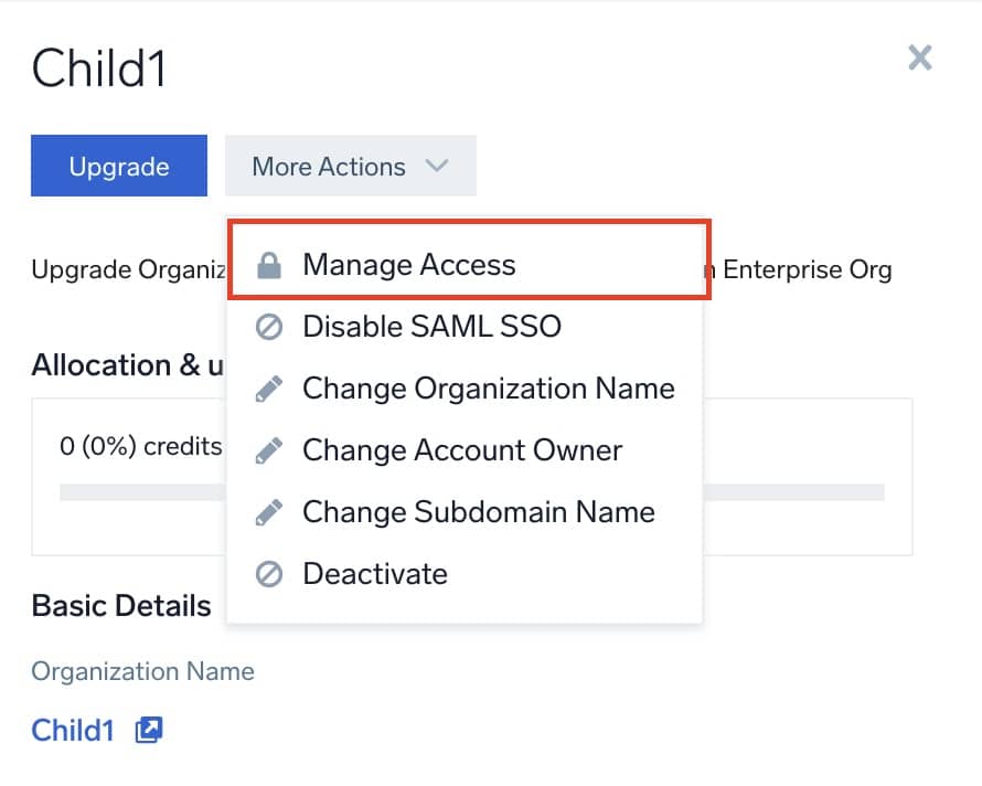 whatsnew child org manage access